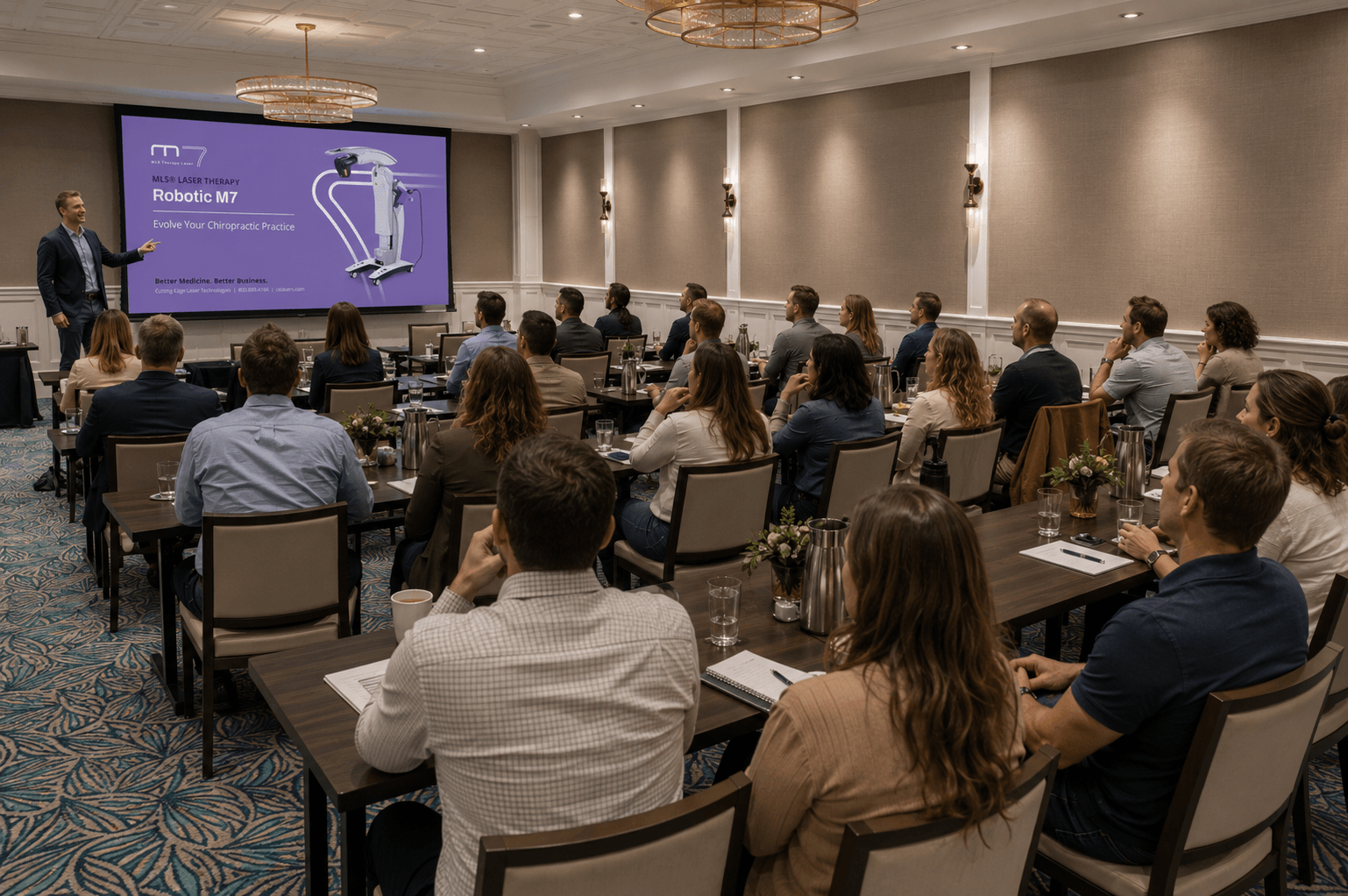 NSM 2026 — the Cutting Edge sales team seeing the Nuvue system for the first time.